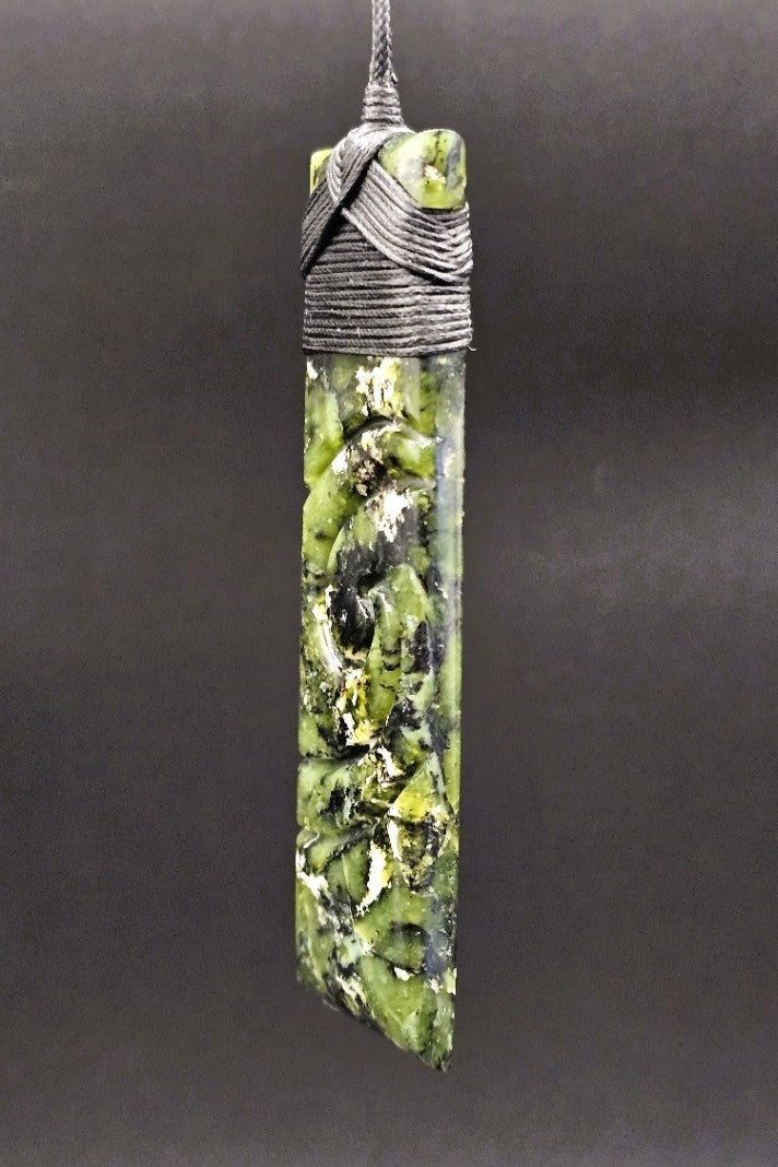 Hand Carved Pounamu Toki/Adze with Koru