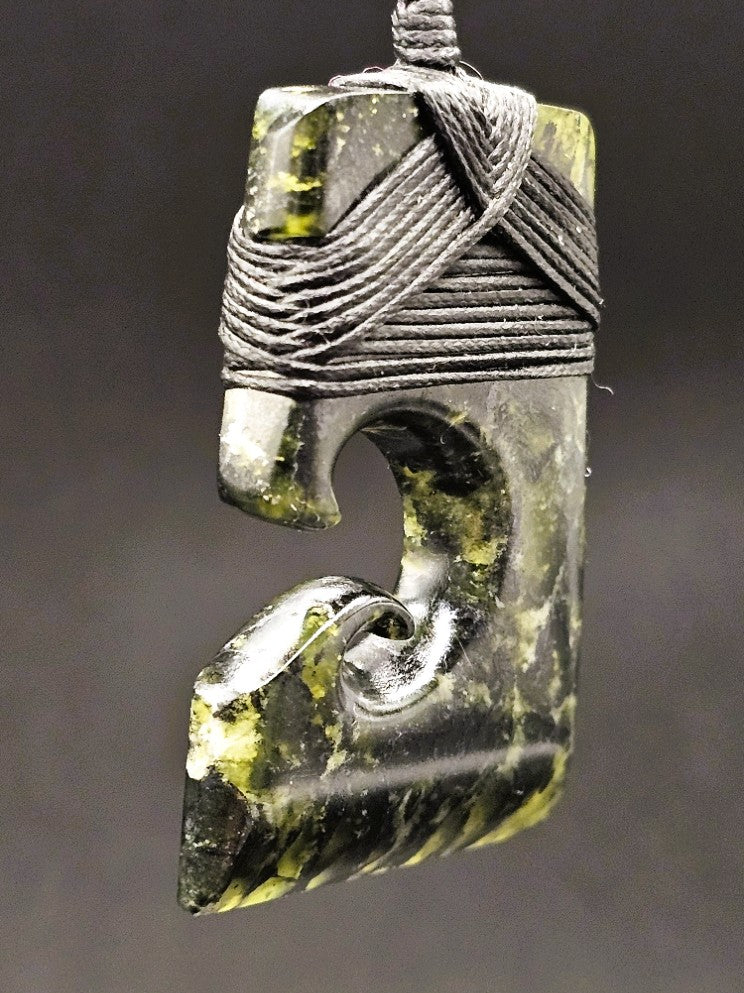 Hand Carved Pounamu Toki/Adze with Koru