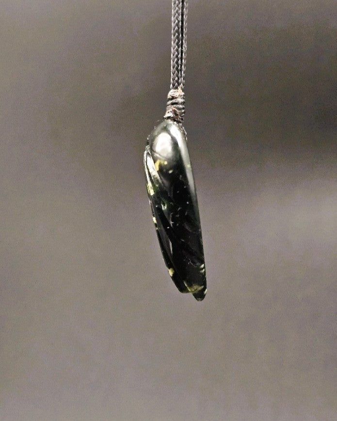 Hand Carved Pounamu Kawakawa Leaf