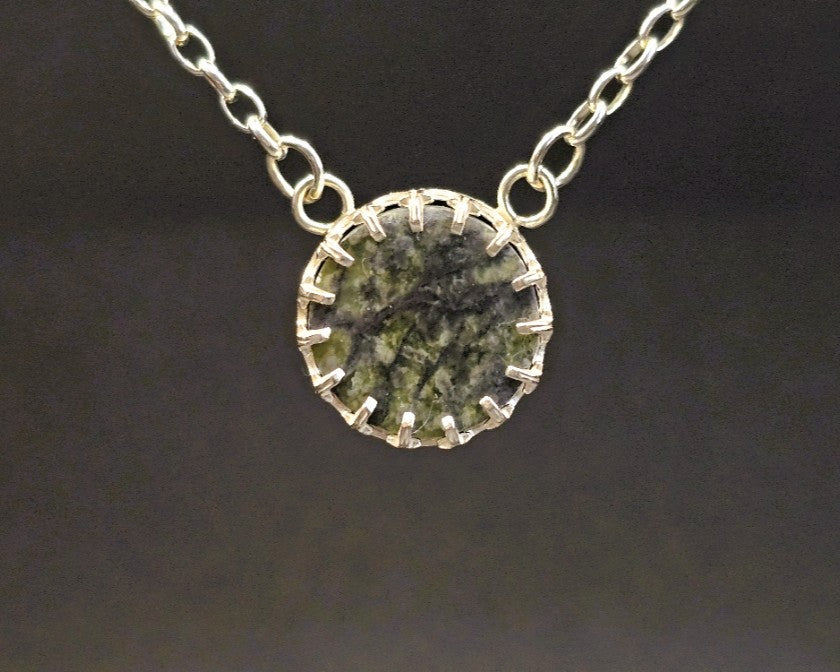 Hand Crafted Pounamu & Sterling Silver Necklace