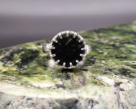 Hand Crafted Pounamu & Sterling Silver Ring