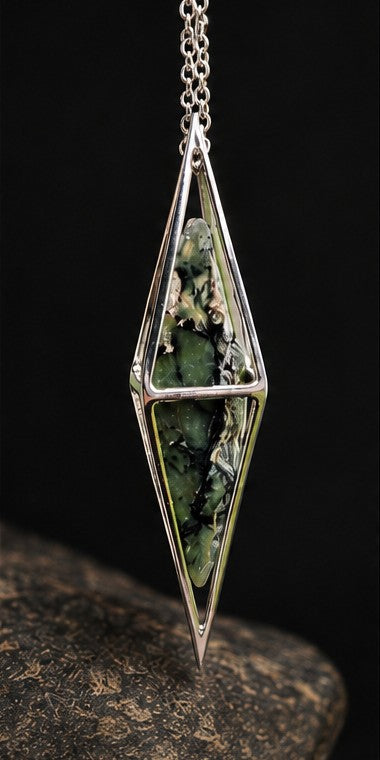 Hand Crafted Pounamu & Sterling Silver Necklace
