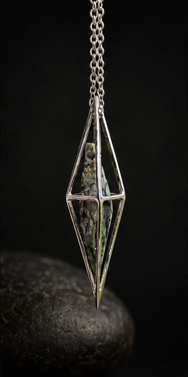 Hand Crafted Pounamu & Sterling Silver Necklace