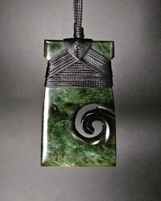 Hand Carved Pounamu Toki/Adze with Koru