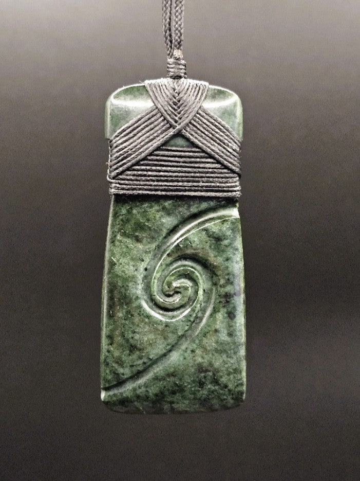 Hand Carved Pounamu Toki/Adze with Koru