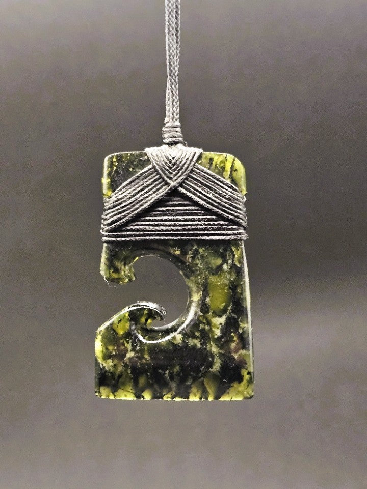 Hand Carved Pounamu Toki/Adze with Koru