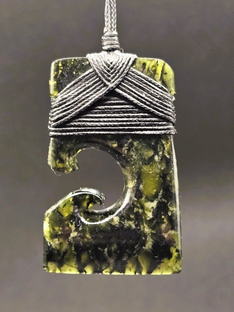 Hand Carved Pounamu Toki/Adze with Koru