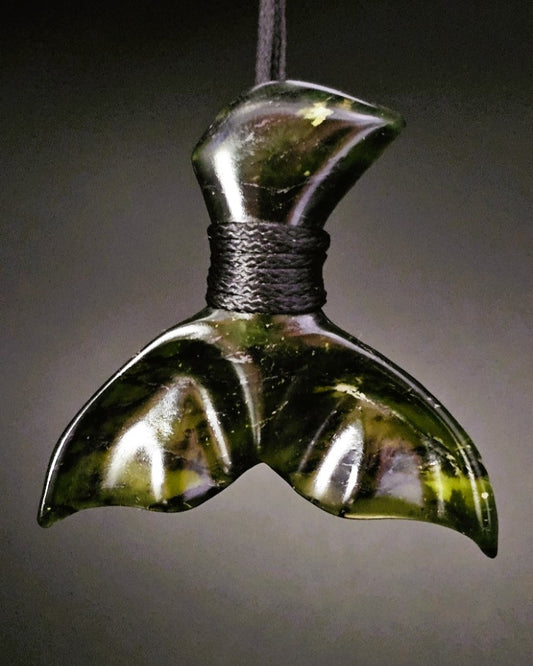Hand Carved Pounamu Whale Tail