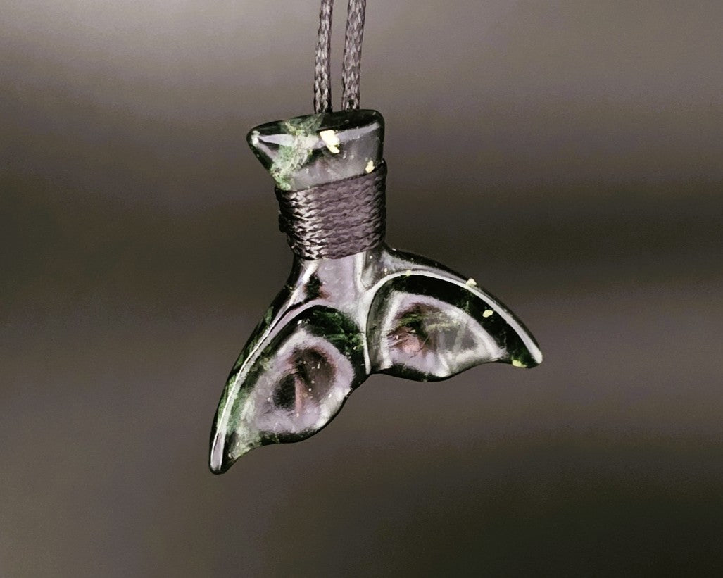 Hand Carved Pounamu Whale Tail