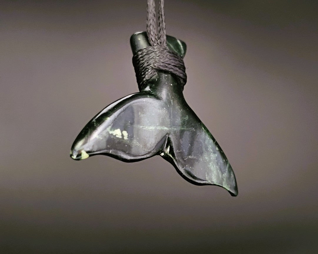 Hand Carved Pounamu Whale Tail